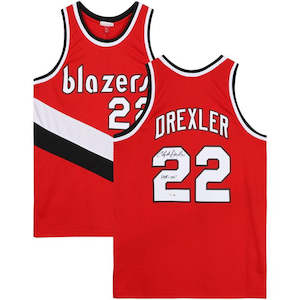 Fanatics Authentic Clyde Drexler Portland Trail Blazers Autographed Red Mitchell…