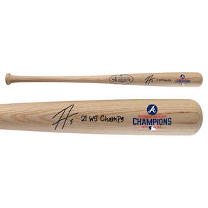 Toy: Fanatics Authentic Freddie Freeman Atlanta Braves Louisville Slugger Autographed Baseball Bat with "21 WS Champs" Inscription