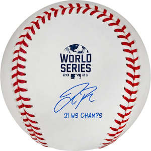 Toy: Fanatics Authentic Joc Pederson Atlanta Braves Rawlings Autographed Baseball with "21 WS Champs" Inscription