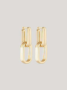 Twofold Linked Hoop Earrings G