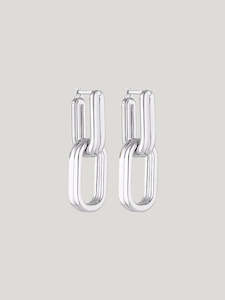 Twofold Linked Hoop Earrings S