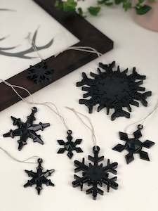 Decorations Christmas dark grey glitter 6 piece set