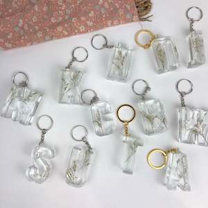 Dried flower: Floral Letter Key Rings