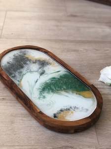 Resin art Wooden tray