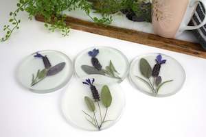 Pressed flower round coasters