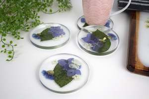 Pressed flower round coasters