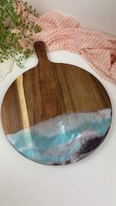 Round Board aubergine and pale blue