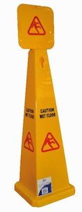 Large Pyramid caution wet floor sign yellow