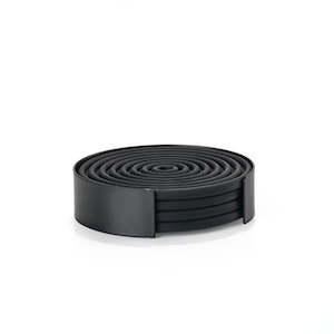 ZONE RIBBED COASTERS BLACK SET 4