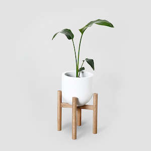 WOODEN PLANT STAND OAK