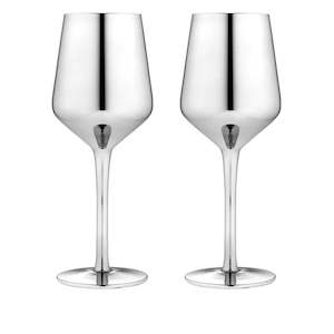 AURORA WINE GLASS SET OF 2 SILVER