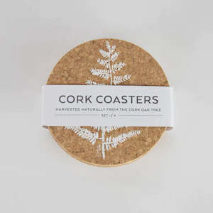 Fern Cork Coasters 4set