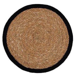 JUTE ROUND PLACEMAT NATURAL BLACK