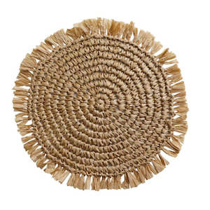 Furniture: FRINGE ROUND PLACEMAT NATURAL