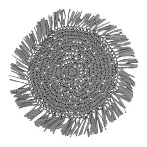 Furniture: FRINGE ROUND PLACEMAT GREY