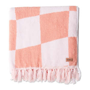 Kip & Co Checkerboard Pink Towel Range