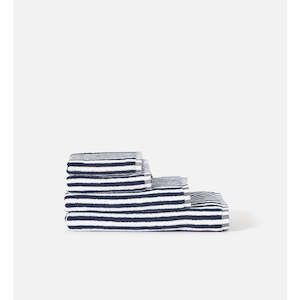 Wide Stripe Towel Navy/white