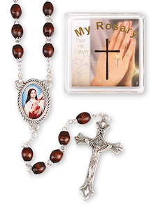 Brown Wooden Rosary – St Therese Family Life Catholic Gifts