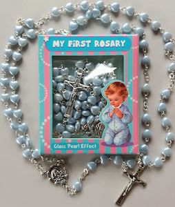 Gift: My First Rosary – Heart-shaped beads Boy Family Life Catholic Gifts