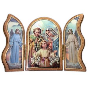 Holy Family Triptych Plaque Family Life Catholic Gifts