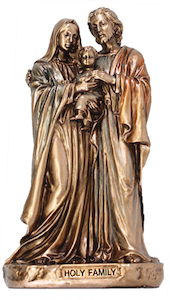 Holy Family – Two-tone Bronze Statue – 9cm Family Life Catholic Gifts