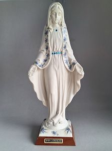 Our Lady of Grace Beautiful Floral blue 29cm Family Life Catholic Gifts