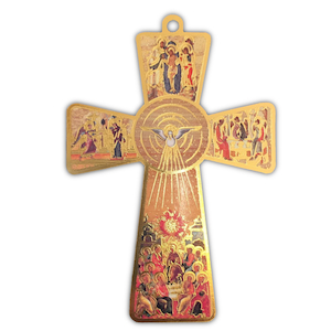 Holy Spirit Cross – 7.5cm Wooden Family Life Catholic Gifts