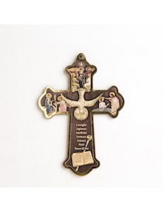 Holy Spirit Cross – Wooden 13cm (Italian) Family Life Catholic Gifts