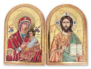 Gift: Double Icon – Jesus & Mary Family Life Catholic Gifts