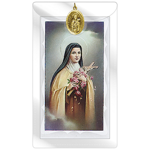 Gift: St Therese of Lisieux – Holy Card/Medal Family Life Catholic Gifts