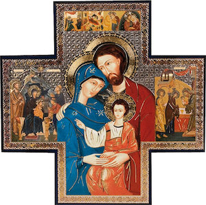 Icon Cross – Holy Family Family Life Catholic Gifts