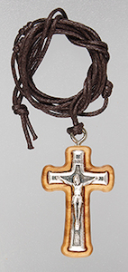 Olive Wood Crucifix – Pendant Family Life Catholic Gifts