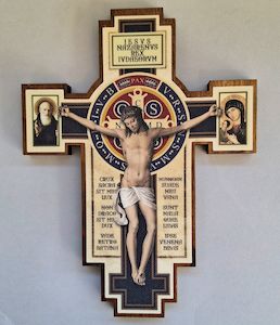 Wooden Picture Crucifix – St Benedict Family Life Catholic Gifts