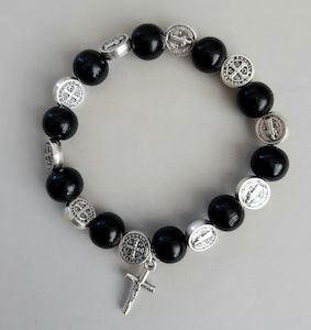 Black St Benedict Decade Bracelet – Wood Family Life Catholic Gifts