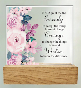 Serenity – Standing Glass Plaque Family Life Catholic Gifts