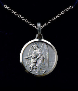 Guardian Angel Pendant – Silver-Plated Family Life Catholic Gifts