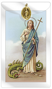 St Martha – Holy Card/Prayer and Medal Family Life Catholic Gifts