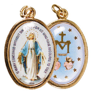 Miraculous Medal – Double-sided Coloured Family Life Catholic Gifts