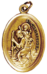 St Christopher – Brass-Plated Medal Family Life Catholic Gifts