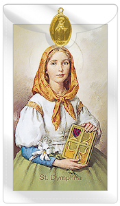 St Dymphna – Prayer Card & Medal (A Prayer for Nervous Illness) Family Lif…