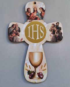 First Holy Communion Picture Cross – 15cm Family Life Catholic Gifts