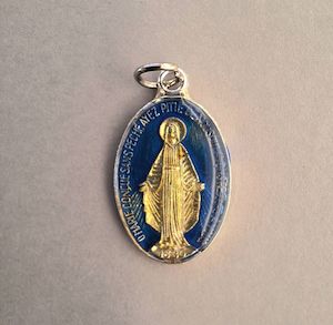 Gift: Miraculous Medal – Blue Enamel Family Life Catholic Gifts