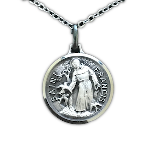 St Francis – Medal/Pendant (Silver-Plated) Family Life Catholic Gifts