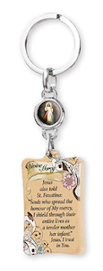 Olive Wood/Metal Keyring – Divine Mercy Family Life Catholic Gifts