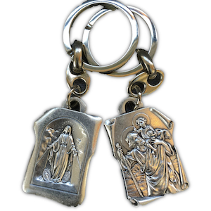 Gift: St Christopher / Miraculous key ring Family Life Catholic Gifts