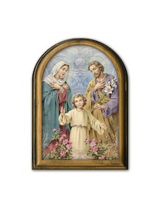 Chapel-style Holy Family Plaque Family Life Catholic Gifts