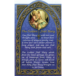 The Golden Hail Mary, Holy Card Family Life Catholic Gifts