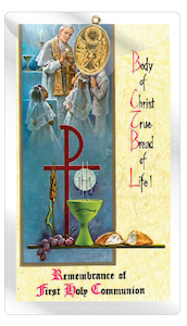 Remembrance of First Holy Communion – Prayer Card Family Life Catholic Gifts