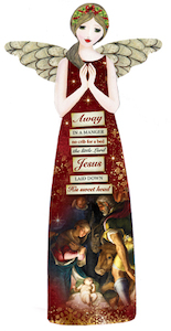 Gift: Porcelain Christmas Message Angel – Away in a Manger Family Life Catholic Gifts