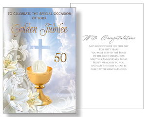 Golden Jubilee Card – 50 Years Family Life Catholic Gifts